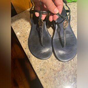 Tory Burch Leather Wedge Slingback Sandals  Size 7.5-8